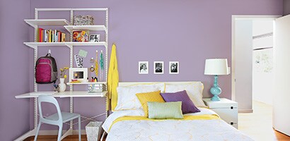 Organise study space in a small bedroom and using wall organisers