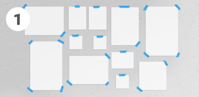 Paper templates of your picture frames for the collage
