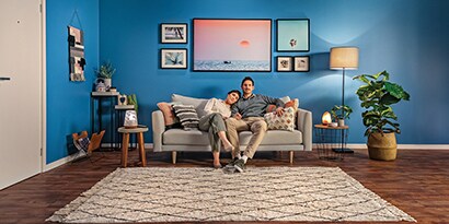 timeline gallery wall inspiration used in tv room

