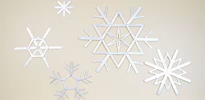 A group of snowflakes on a wall