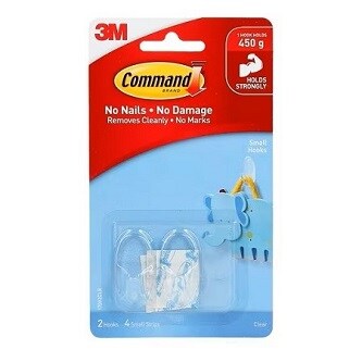 Command™ Small Clear Hooks
