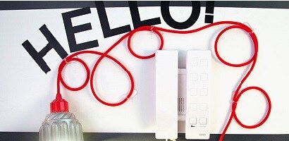 Organise lamp cord with Command clear cord clips