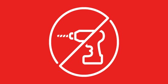 Icon showing tools with a line across to say no tools required
