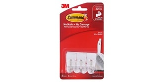 Command™ Small Wire Hooks 17067, 3 Hooks/Pack

