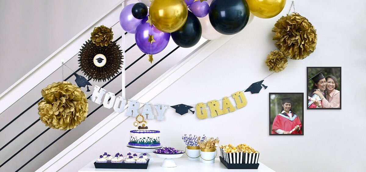 decorations for graduation party using Command™ hooks
