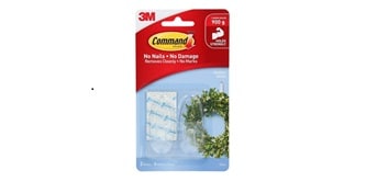 Command™ Clear Medium Hooks 17091CLR, 2 Hooks/Pack
