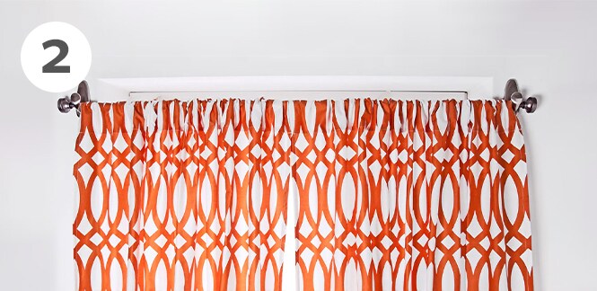 Curtain hung with strong adhesive hooks from Command
