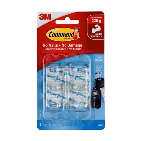 Command™ Mini Hooks Clear
