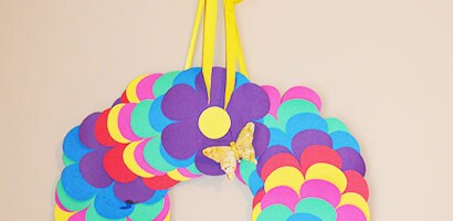 Colourful Paper Wreath 