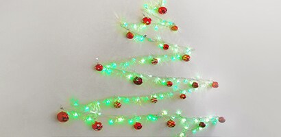 DIY Wall Christmas Tree with Fairy Lights
