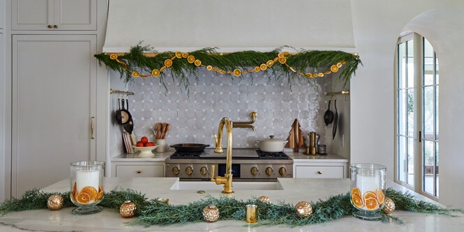 Decorating your kitchen island for Christmas
