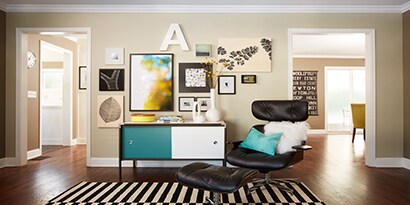 organic gallery wall inspiration used in large living room
