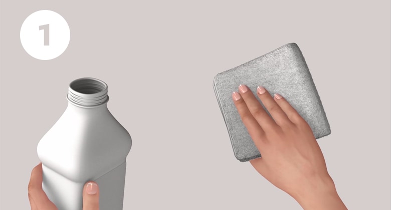 Step 1 of using adhesive hooks: wipe wall with rubbing alcohol
