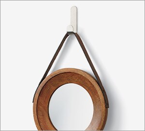 Hanging mirror using Command™ decorative or metallic hooks